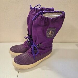 Sorel‎ Snowlion Womens Purple Winter Snow Boots Insulated Waterproof Size 14.5